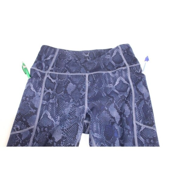 VSX Victoria's Secret Leggings Size 8 Blue Reptile Workout Yoga Leggings Pockets - Picture 6 of 12